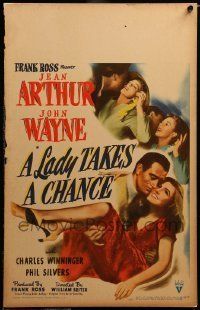 6p409 LADY TAKES A CHANCE WC '43 Jean Arthur moves west and falls in love with John Wayne!