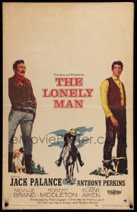 6p420 LONELY MAN WC '57 full-length art of Jack Palance & Anthony Perkins!