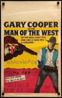6p429 MAN OF THE WEST WC '58 Anthony Mann, cowboy Gary Cooper is the man of fast draw!