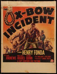 6p455 OX-BOW INCIDENT WC '43 completely different lynch mob art with hangman noose in title, rare!