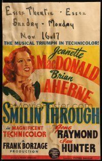 6p494 SMILIN' THROUGH WC '41 artwork of Jeanette MacDonald, directed by Frank Borzage!