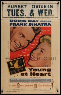 6p546 YOUNG AT HEART WC '54 great close up image of Doris Day & Frank Sinatra!