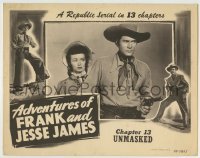 6r357 ADVENTURES OF FRANK & JESSE JAMES chapter 13 LC '48 Clayton Moore, Noel Neill, Unmasked!