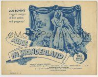 6r019 ALICE IN WONDERLAND TC '51 Lewis Carroll's fantasy classic, stop-motion & puppets!