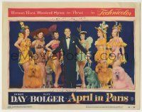 6r374 APRIL IN PARIS LC #3 '53 Ray Bolger on stage with six sexy girls & French poodles!