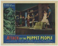 6r376 ATTACK OF THE PUPPET PEOPLE LC #3 '58 image of six tiny people with gigantic rotary phone!
