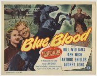 6r043 BLUE BLOOD TC '51 Bill Williams, Jane Nigh, cool image of black stallion!