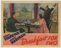 6r416 BREAKFAST FOR TWO LC '37 Eric Blore stands over Barbara Stanwyck & Herbert Marshall!