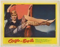 6r432 CAGE OF EVIL LC #2 '60 sexy Patricia Blair wearing nightie is blonde bait in a murder trap!