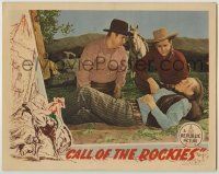 6r433 CALL OF THE ROCKIES LC '44 Sunset Carson & Smiley Burnette help wounded man on ground!