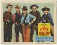 6r445 CAT BALLOU LC '65 posed portrait of Jane Fonda, Lee Marvin & top cast pointing guns!