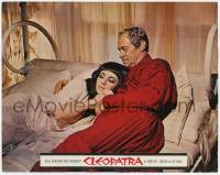 6r455 CLEOPATRA roadshow LC '63 c/u of Rex Harrison as Caesar & Elizabeth Taylor cuddling in bed!