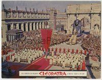 6r457 CLEOPATRA roadshow LC '63 far shot of Liz Taylor on huge elaborate set with lots of extras!