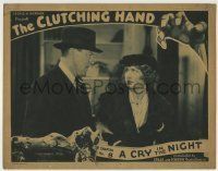 6r459 CLUTCHING HAND chapter 8 LC '36 frightened Mae Busch looks at man, A Cry in the Night!