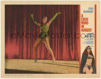 6r460 COLD WIND IN AUGUST LC #4 '61 sexy Lola Albright in wild costume for dance number!