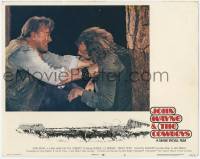 6r465 COWBOYS LC #5 '72 great image of big John Wayne slamming Bruce Dern against a tree!