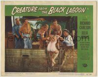 6r467 CREATURE FROM THE BLACK LAGOON LC #2 '54 sexy Julia Adams in swimsuit helped into boat!