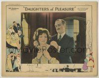 6r489 DAUGHTERS OF PLEASURE LC '24 great c/u of man giving young Clara Bow a pearl necklace!
