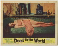 6r495 DEAD TO THE WORLD LC #1 '61 full-length sexy Jana Pearce laying on couch, showing sexy legs!