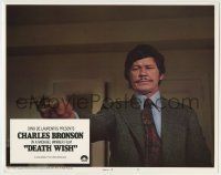 6r498 DEATH WISH int'l LC #5 '74 extreme close up of Charles Bronson pointing gun, Michael Winner