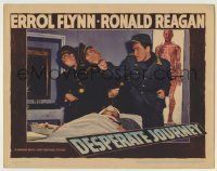 6r500 DESPERATE JOURNEY LC '42 close up of Errol Flynn punching Nazi officer by wounded man!