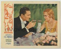 6r522 EXPENSIVE WOMEN LC '31 great close up of pretty Dolores Costello & Warren William toasting!