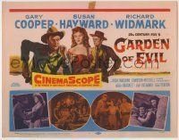 6r097 GARDEN OF EVIL TC '54 cowboy Gary Cooper, sexy Susan Hayward & Richard Widmark, western!