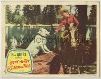 6r547 GENE AUTRY & THE MOUNTIES LC #5 '50 great image riding Champion getting gun from white dog!