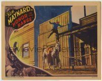 6r570 HONOR OF THE RANGE LC '34 great image of Ken Maynard leaping off the roof to his horse!