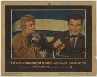 6r583 I DIED A THOUSAND TIMES LC #1 '55 c/u of Mad Dog Earle Jack Palance & Shelley Winters in car!