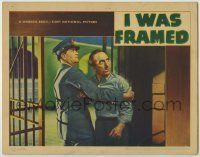 6r585 I WAS FRAMED LC R40s c/u of John Harmon being taken into his prison cell, Warner Bros. crime!