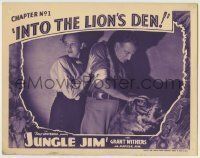 6r604 JUNGLE JIM chapter 1 LC '36 William Royle & Betty Jane Rhodes w/ tiger, Into the Lion's Den!