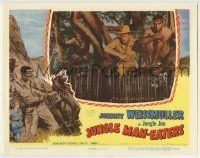 6r607 JUNGLE MAN-EATERS LC '54 Bernie Hamilton & Johnny Weissmuller as Jungle Jim w/ Tamba the chimp