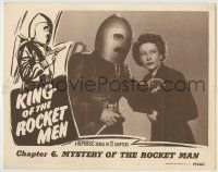 6r616 KING OF THE ROCKET MEN chapter 6 LC '49 c/u of Coffin in costume holding gun by Mae Clarke!