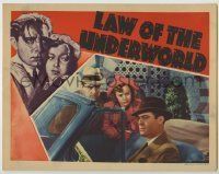 6r635 LAW OF THE UNDERWORLD LC '38 Anne Shirley stares at Chester Morris in convertible car!