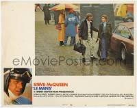 6r639 LE MANS LC #4 '71 race car driver Steve McQueen walking with pretty Elga Andersen in rain!