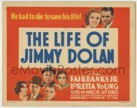 6r166 LIFE OF JIMMY DOLAN TC '33 Loretta Young loves boxer Douglas Fairbanks Jr., rare!