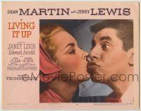 6r654 LIVING IT UP LC #8 '54 best close up of sexy Janet Leigh kissing wacky Jerry Lewis!