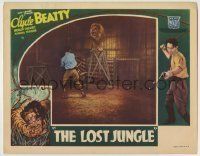 6r658 LOST JUNGLE LC '34 World's Greatest Animal Trainer Clyde Beatty in cage taming fierce lion!