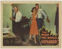 6r734 NIGHT THE WORLD EXPLODED LC #4 '57 scared Kathryn Grant, William Leslie & Tristram Coffin!