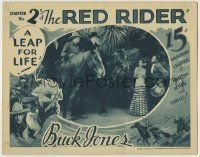 6r785 RED RIDER chapter 2 LC '34 Buck Jones & sexy senorita stare at men on horses, Leap For Life!