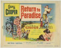 6r234 RETURN TO PARADISE TC '53 art of Gary Cooper, from James A. Michener's story!