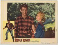 6r795 ROGUE RIVER LC '50 close up of worried Ellye Marshall looking up at cowboy Rory Calhoun!