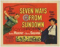 6r249 SEVEN WAYS FROM SUNDOWN TC '60 one-man posse Audie Murphy & one-man riot Barry Sullivan!