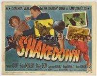 6r254 SHAKEDOWN TC '50 Howard Duff, Brian Donlevy, Peggy Dow, great film noir art!