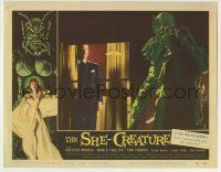 6r808 SHE-CREATURE LC #5 '56 c/u of the monster from Hell staring at Chester Morris through window!