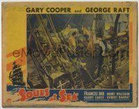 6r825 SOULS AT SEA LC '37 crew watches Gary Cooper confront Henry Wilcoxon on ship's deck!