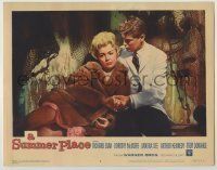 6r845 SUMMER PLACE LC #8 '59 Troy Donahue in tie & jacket holds sexy Sandra Dee in fur coat!