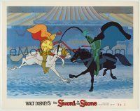 6r849 SWORD IN THE STONE LC R73 Disney cartoon of young King Arthur & Merlin the Wizard, jousting!