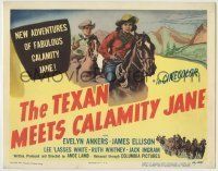 6r292 TEXAN MEETS CALAMITY JANE TC '50 Cravath art of cowgirl Evelyn Ankers in new adventures!